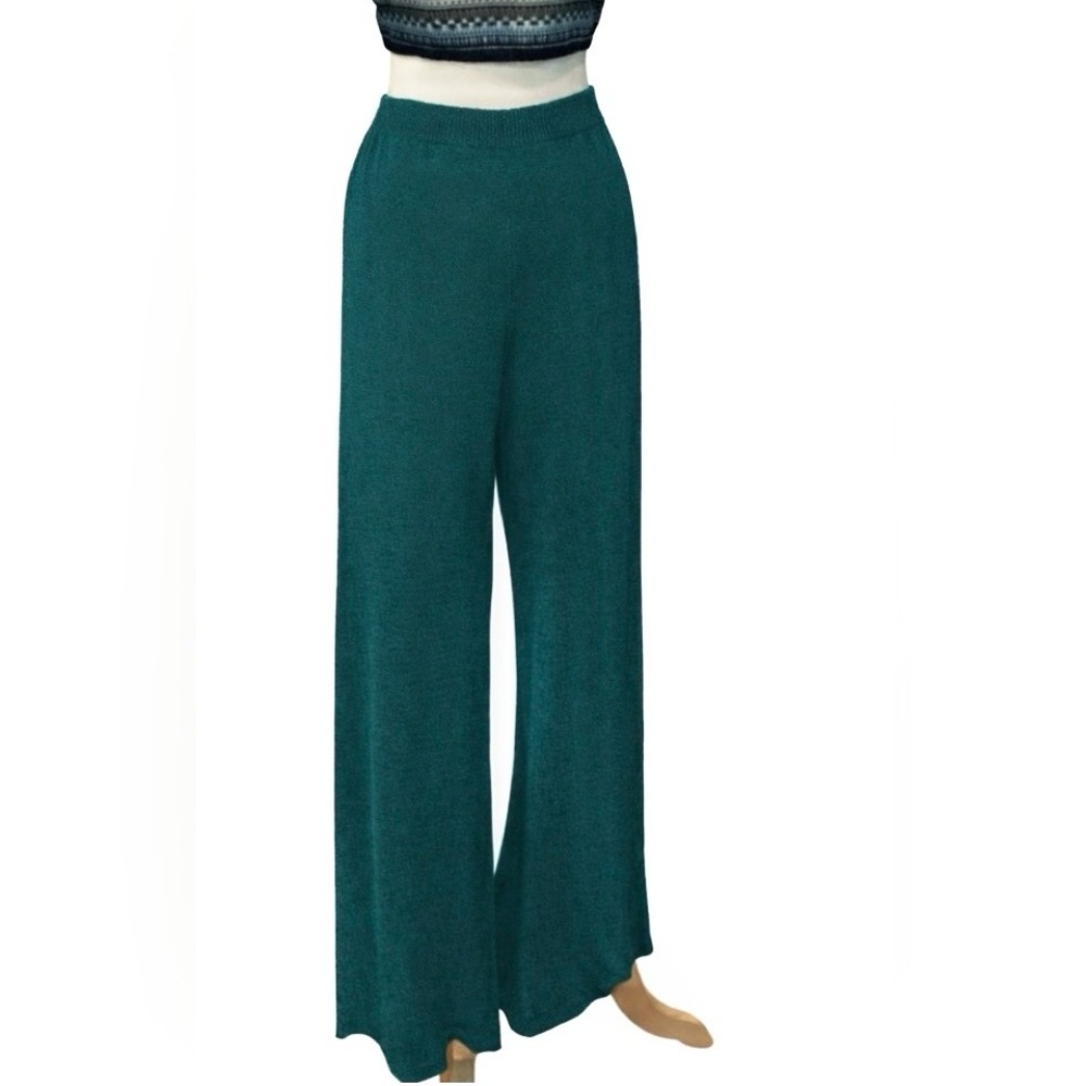 Double D Ranch Spruce Teal Blue Green knit Linen Pants NWT